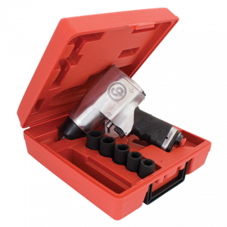 CP734HK Пневмогайковерт ударный 1/2", 8400 об/мин, 576 Нм, 2.32 кг, в наборе дюймовые головки